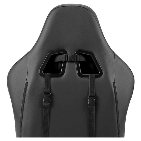 FOTEL GAMINGOWY BIUROWY OBROTOWY FURIA CZARNY SKÓRA PU