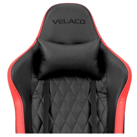 FOTEL GAMINGOWY BIUROWY OBROTOWY FURIA CZARNO/CZERWONY SKÓRA PU