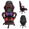FOTEL GAMINGOWY BIUROWY OBROTOWY ZING-A CZARNO/CZERWONY SKÓRA PU