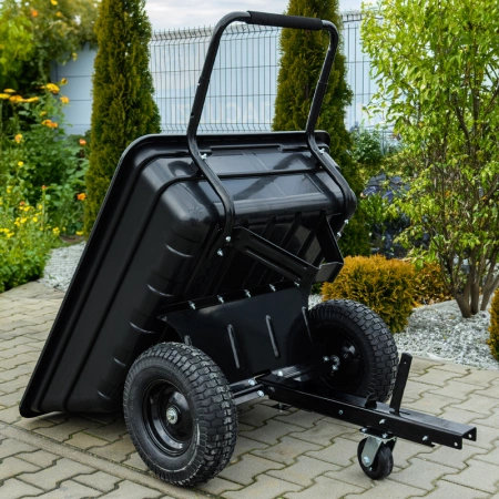 PRZYCZEPKA OGRODOWA DO KOSIARKI TRAKTORKA OGRODOWEGO BOGIE-TRAX CZARNA POLIMEROWA DO 400 KG