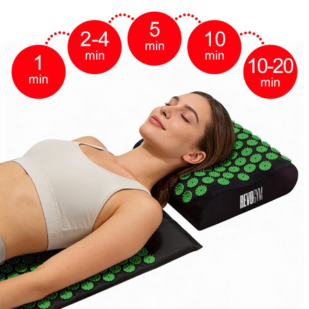 MATA DO AKUPRESURY ZDROWOTNA Z KOLCAMI AKUPRESURA MASAŻ ZESTAW Z PODUSZKĄ