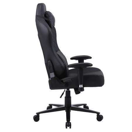 FOTEL GAMINGOWY BIUROWY OBROTOWY SONIC CZARNY SKÓRA PU