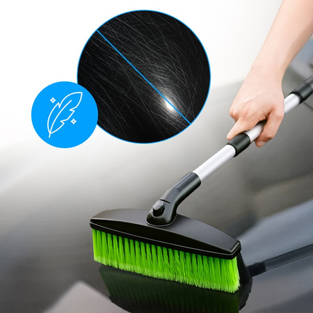 SZCZOTKA SKROBACZKA DO SAMOCHODU 2W1 TELESKOPOWA REGULOWANA VENOM CZARNO-ZIELONA 73-109 CM