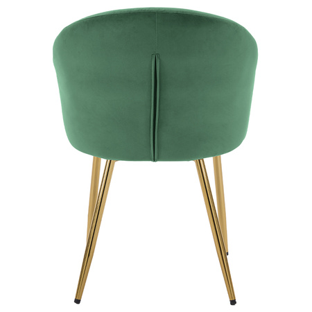 FOTEL KRZESŁO WELUROWE TAPICEROWANY METIS BUTELKOWA ZIELEŃ NOGI ZŁOTE