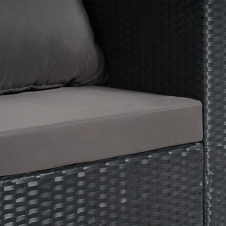 ZESTAW MEBLE OGRODOWE RATTANOWE VOLTA 4 OSOBOWE CZARNY