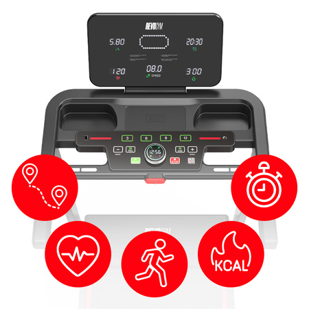 BIEŻNIA ELEKTRYCZNA TRENINGOWA DOMOWA SKŁADANA RUN-1 1-16 KM/H 140 KG 230 V BLUETOOTH