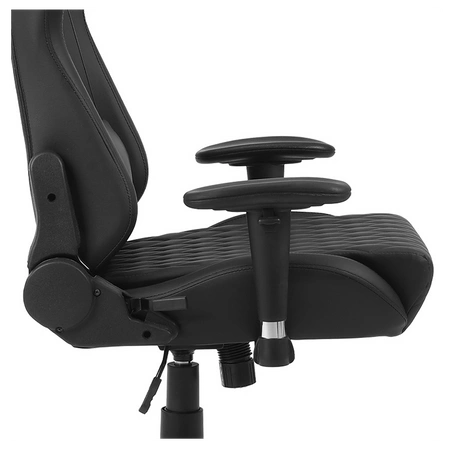 FOTEL GAMINGOWY BIUROWY OBROTOWY FURIA CZARNY SKÓRA PU