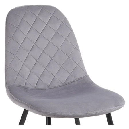FOTEL KRZESŁO WELUROWE TAPICEROWANE CAMA SZARE NOGI CZARNE