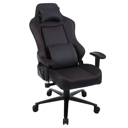 FOTEL GAMINGOWY BIUROWY OBROTOWY SONIC CZARNO/CZERWONY SKÓRA PU