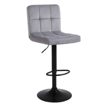 HOKER KRZESŁO BAROWE RAFA SZARY WELUR PODSTAWA CZARNA