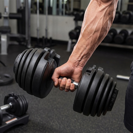 HANTEL REGULOWANY Z PODSTAWKĄ CIĘŻAR HANTLE REGULOWANE STOJAK 24 KG RP25-24