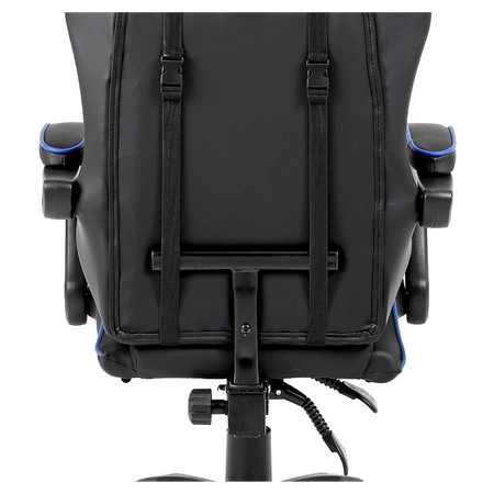 FOTEL GAMINGOWY BIUROWY OBROTOWY ZING-A CZARNO/NIEBIESKI SKÓRA PU