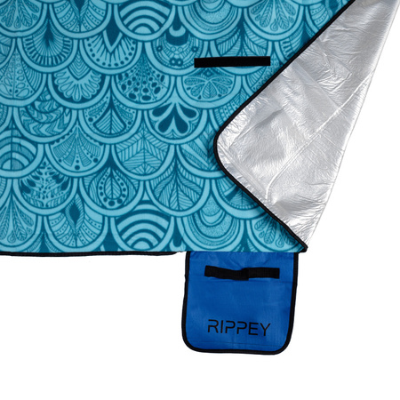 KOC PIKNIKOWY WODOODPORNY MATA PLAŻOWA Z IZOLACJĄ SANDY 1A NIEBIESKI 2x2