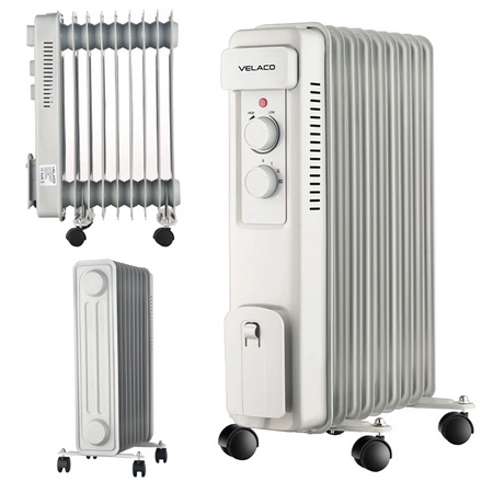GRZEJNIK OLEJOWY ELEKTRYCZNY 9 ŻEBER TERMOSTAT WEZUWIUSZ 2000 W