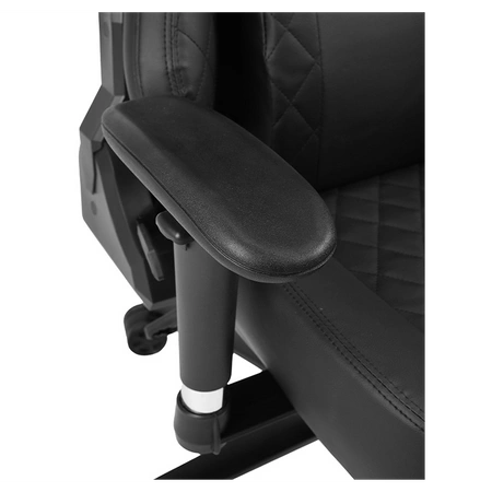 FOTEL GAMINGOWY BIUROWY OBROTOWY SONIC CZARNY SKÓRA PU