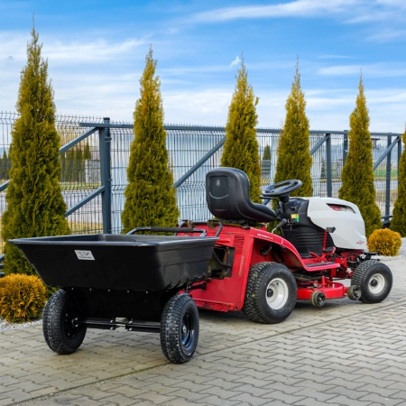 PRZYCZEPKA OGRODOWA DO KOSIARKI TRAKTORKA OGRODOWEGO BOGIE-TRAX CZARNA POLIMEROWA DO 400 KG