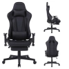 FOTEL GAMINGOWY BIUROWY OBROTOWY RIVAL CZARNY SKÓRA PU