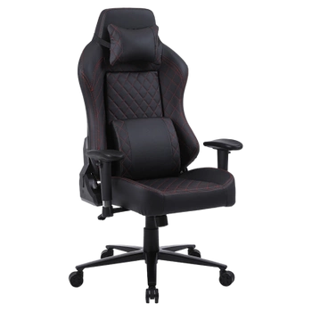 FOTEL GAMINGOWY BIUROWY OBROTOWY SONIC CZARNO/CZERWONY SKÓRA PU