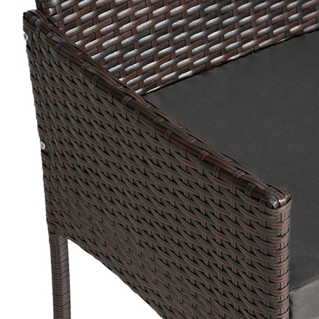 ZESTAW MEBLI OGRODOWYCH RATTANOWE LUIZA 4 OSOBOWE BRĄZOWY