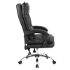 FOTEL BIUROWY OBROTOWY ZENIT CZARNA SKÓRA PU PODSTAWA CHROM