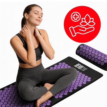 MATA DO AKUPRESURY ZDROWOTNA Z KOLCAMI AKUPRESURA MASAŻ ZESTAW Z PODUSZKĄ