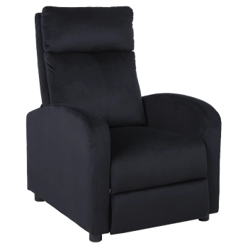 FOTEL ROZKŁADANY WYPOCZYNKOWY DO SPANIA WELUROWY TAPICEROWANY JAVA CZARNY