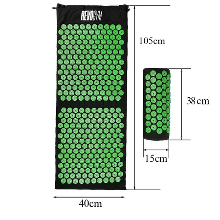 MATA DO AKUPRESURY ZDROWOTNA Z KOLCAMI AKUPRESURA MASAŻ ZESTAW Z PODUSZKĄ
