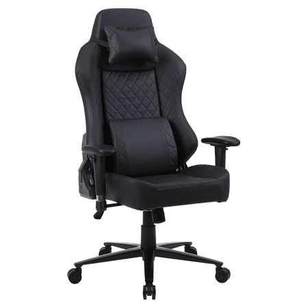FOTEL GAMINGOWY BIUROWY OBROTOWY SONIC CZARNY SKÓRA PU