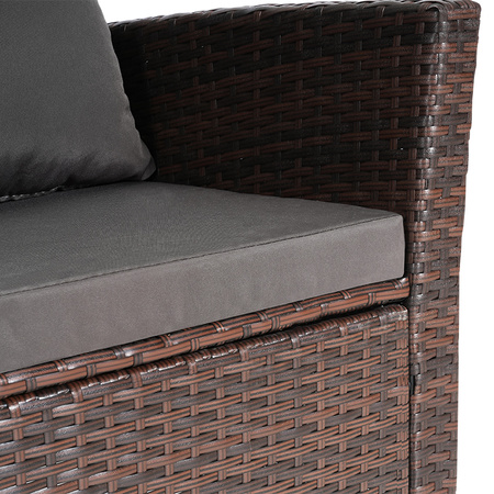 ZESTAW MEBLI OGRODOWYCH RATTANOWE LAGOS 4 OSOBOWE BRĄZOWY