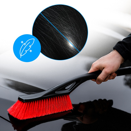 SZCZOTKA SKROBACZKA DO SAMOCHODU 2W1 TELESKOPOWA REGULOWANA THOR CZARNO-CZERWONA 87-122 CM