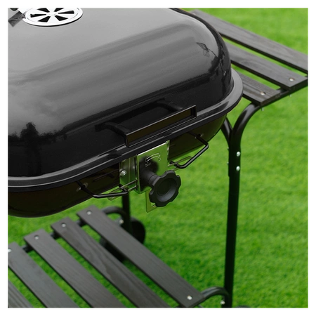 GRILL OGRODOWY WĘGLOWY Z POKRYWĄ VL02 CZARNY