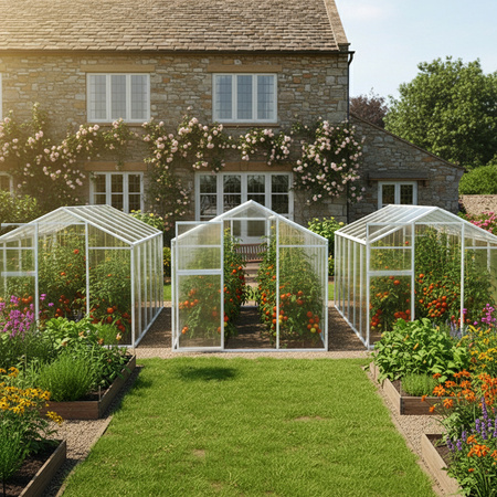 SZKLARNIA OGRODOWA Z POLIWĘGLANU TUNEL FLOWERS OCYNK 4 MM 210x400 CM 8,4m2