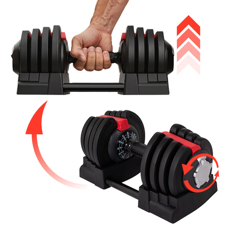 HANTLE REGULOWANE KETTLEBELL ZESTAW AUTOMATYCZNA REGULACJA 3W1 19 KG RP15