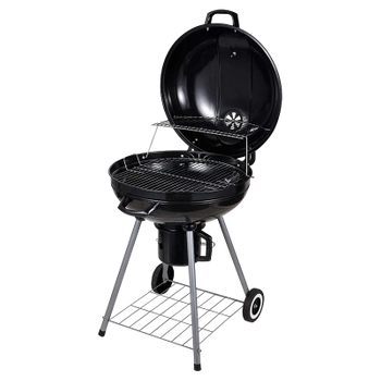 GRILL OGRODOWY WĘGLOWY Z POKRYWĄ OKRĄGŁY VL04 CZARNY