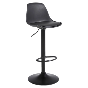 HOKER KRZESŁO BAROWE LAZO CZARNA SKÓRA PU PODSTAWA CZARNA