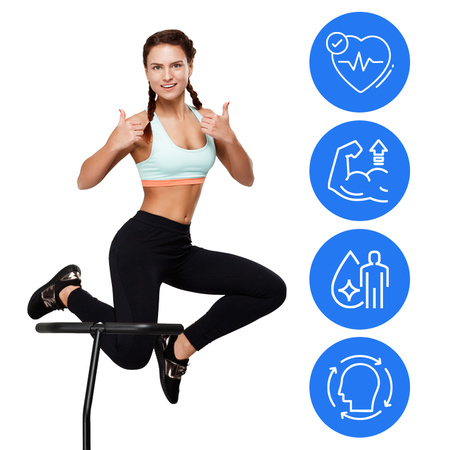 TRAMPOLINA FITNESS NIEBIESKA 130 CM