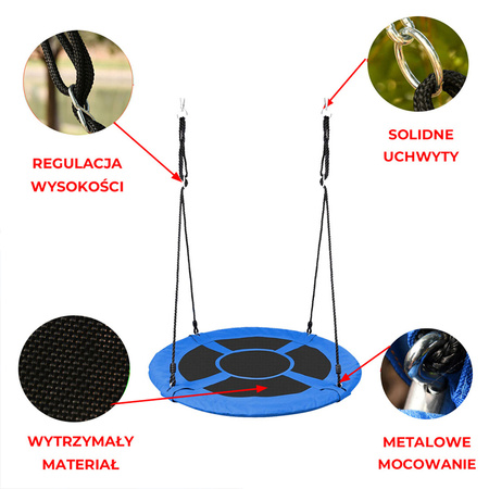 HUŚTAWKA OGRODOWA PODWÓJNA SIMBA BOCIANIE GNIAZDO ZE STELAŻEM DLA DZIECI