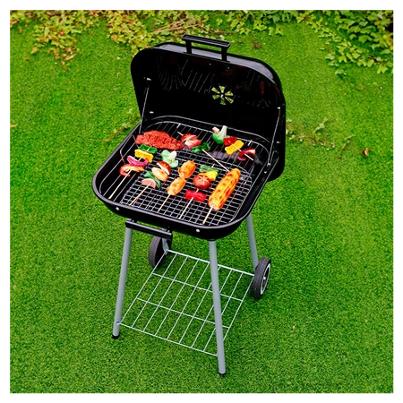 GRILL OGRODOWY WĘGLOWY Z POKRYWĄ VL05 CZARNY