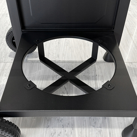 GRILL OGRODOWY GAZOWY Z POKRYWĄ I PÓŁKAMI APOLLO-A CZARNY RUSZT ŻELIWNY 8,5 KW + POKROWIEC