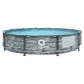 BASEN STELAŻOWY OGRODOWY OKRĄGŁY AVENLI STONY Z POMPĄ 366x76 CM ZESTAW