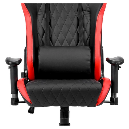 FOTEL GAMINGOWY BIUROWY OBROTOWY FURIA CZARNO/CZERWONY SKÓRA PU