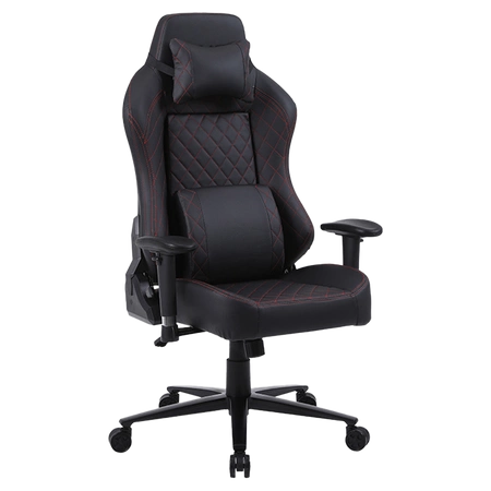 FOTEL GAMINGOWY BIUROWY OBROTOWY SONIC CZARNO/CZERWONY SKÓRA PU