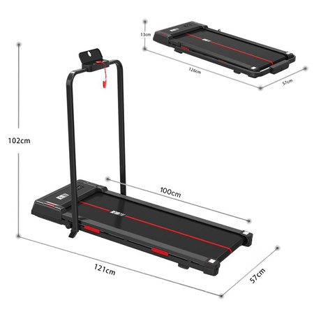 BIEŻNIA ELEKTRYCZNA TRENINGOWA DOMOWA RUN 1-12 KM/H 120 KG 230 V BLUETOOTH