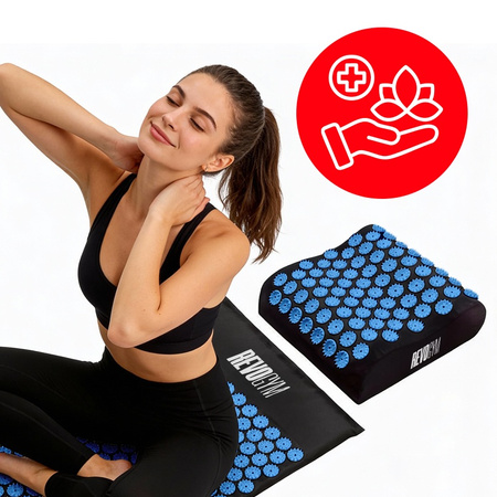 MATA DO AKUPRESURY ZDROWOTNA Z KOLCAMI AKUPRESURA MASAŻ ZESTAW Z PODUSZKĄ