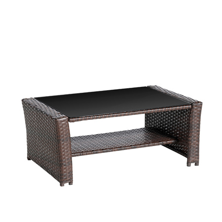 ZESTAW MEBLI OGRODOWYCH RATTANOWE LAGOS 4 OSOBOWE BRĄZOWY