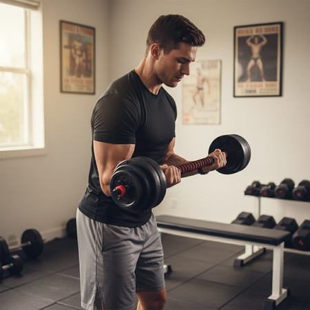 HANTLE BITUMICZNE REGULOWANE ZESTAW 2x20 KG + SZTANGA + UCHWYTY KETTLEBELL TP01-40