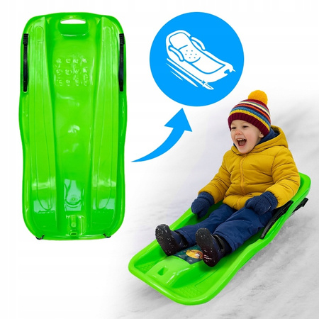 SANKI DZIECIĘCE Z HAMULCEM ŚLIZG PLASTIKOWY SKIPPER ZIELONE