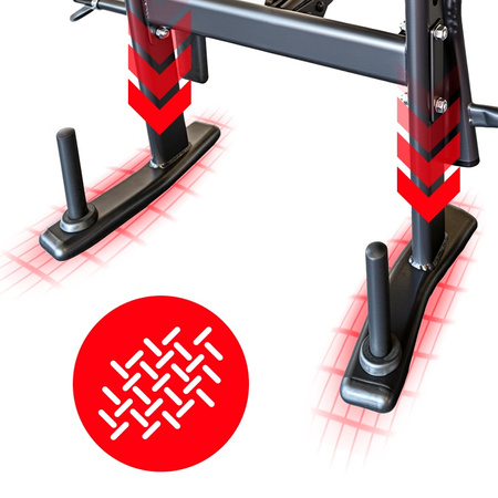 ŁAWKA SKOŚNA WIELOFUNKCYJNA DO ĆWICZEŃ ROZPIĘTKI NOGI REGULOWANA RP23 DO 320 KG