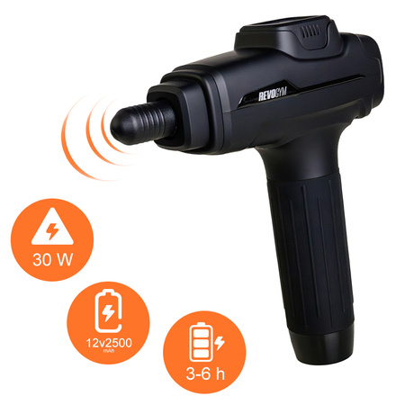 PISTOLET DO MASAŻU MOCNY MASAŻER DO PLECÓW CIAŁA MASSAGE GUN 100W + 12 KOŃCÓWEK RP20