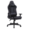 FOTEL GAMINGOWY BIUROWY OBROTOWY FURIA CZARNY SKÓRA PU